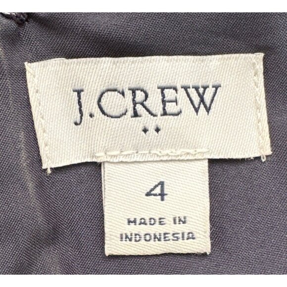 J Crew Floral Basketweave Square Neck Dress Women 4 Navy #AK930 Midi Sleeveless - Picture 5 of 8